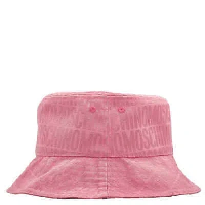 Pre-owned Moschino Pink Allover Monogram Logo Bucket Hat