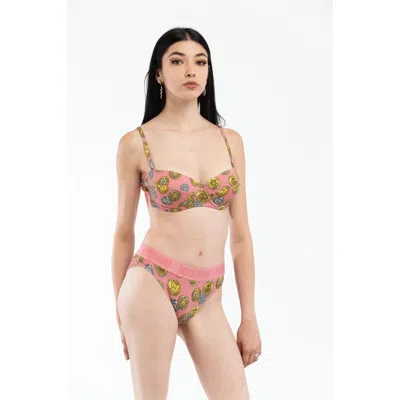 Moschino Pink Cotton Bra In Multi
