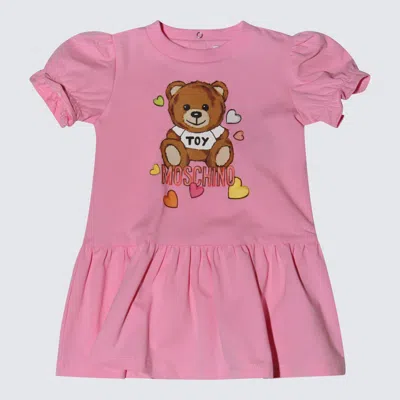 Moschino Babies' Pink Cotton Mini Dress In Sweet Pink