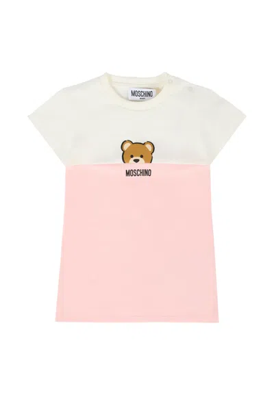 Moschino Pink Dress For Baby Girl With Teddy Bear