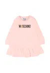 Moschino Pink Dress For Baby Girl With Teddy Bear In Pink