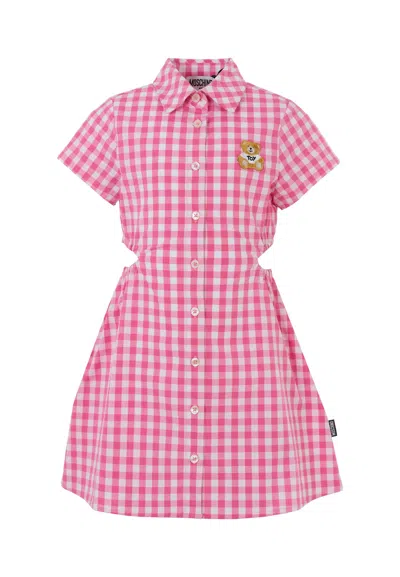Moschino Kids' Pink Dress For Girl With Teddy Bear