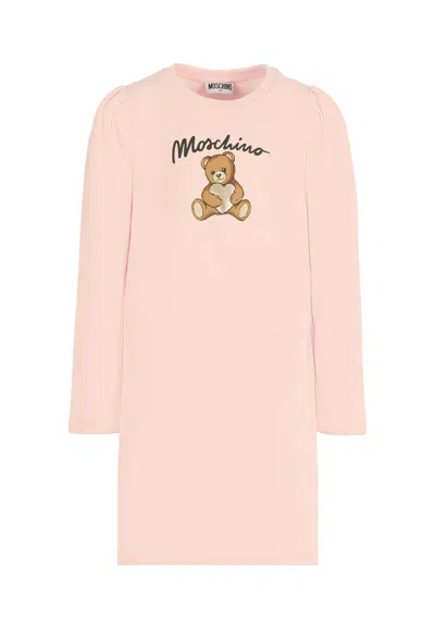 Moschino Kids' Pink Dress For Girl With Teddy Bear