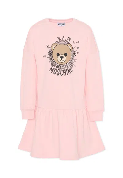 Moschino Kids' Pink Dress For Girl With Teddy Bear
