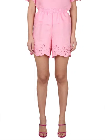 Moschino Pink Embroidered Shorts