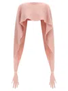 Moschino Gauzy Mohair Blend Cape In Pink