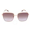 Moschino Pink Gradient Square Ladies Sunglasses Mos072/g/s 0ddb/qr 59 In Copper / Gold / Pink
