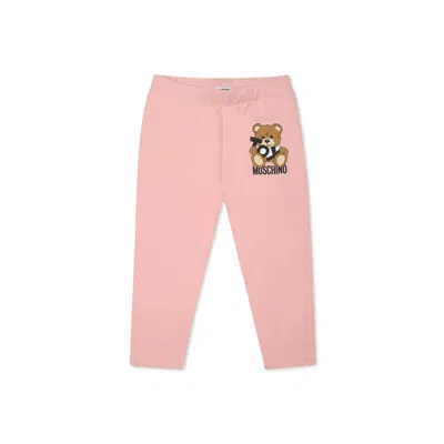 Moschino Pink Legging For Baby Girl With Teddy Bear
