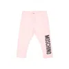 Moschino Pink Leggings For Baby Girl With Logo
