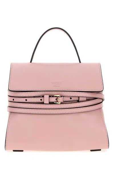 MOSCHINO MOSCHINO PINK NAPPA LEATHER SMALL MOSCHINO TIE ME HANDBAG