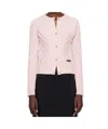 Moschino Pink Organic Cotton Blend Cardigan In Pink