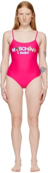 MOSCHINO PINK PRINTED ONE-PIECE SWIMSUIT