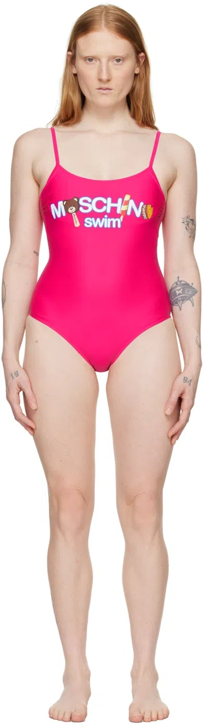 Moschino Pink Printed One-piece Swimsuit