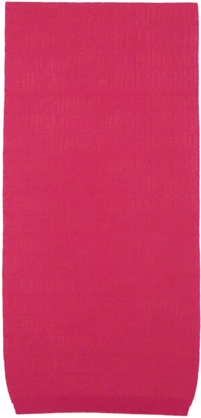 Moschino Pink Rib Trim Scarf In A1217 Fp Fucsia