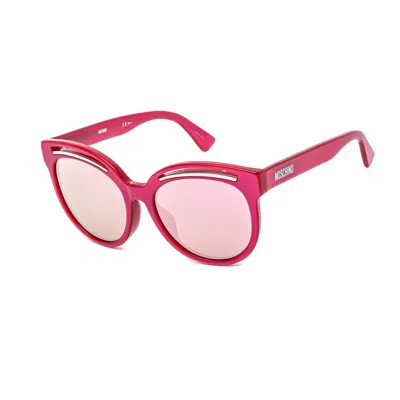Moschino Pink Round Ladies Sunglasses Mos043/f/s 0mu1/vq 56