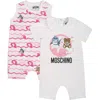 Moschino Pink Set For Baby Girl With Print And Teddy Bear In Pink