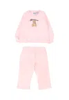 Moschino Pink Set For Baby Girl With Teddy Bear In Pink