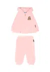 Moschino Pink Set For Baby Girl With Teddy Bear In Pink