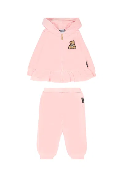 Moschino Pink Set For Baby Girl With Teddy Bear