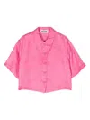 MOSCHINO PINK SHIRT WITH ALL-OVER JACQUARD LOGO