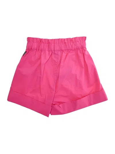 Moschino Kids' Pink Shorts With Teddy Bear Motif On The Front In Cotton And Tech Fabric Girl