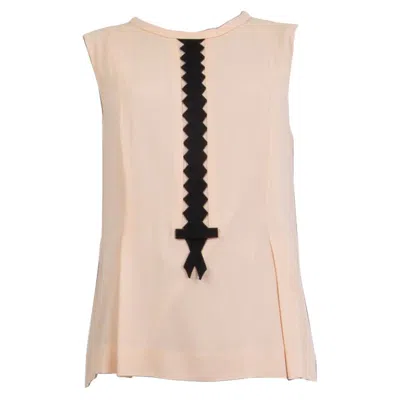 Pre-owned Moschino Pink Silk Sleeveless Blouse Shirt 42 M