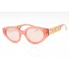 Moschino Pink Silver Flash Cat Eye Ladies Sunglasses Mos160/s 035j/2s 51