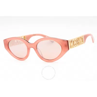 Moschino Pink Silver Flash Cat Eye Ladies Sunglasses Mos160/s 035j/2s 51