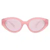Moschino Pink Silver Flash Cat Eye Ladies Sunglasses Mos160/s 035j/2s 51 In Pink