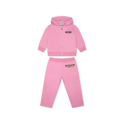 Moschino Pink Suit For Baby Girl With Teddy Bears