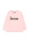Moschino Pink Sweatshirt For Baby Girl With Logo In Pink