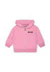 Moschino Pink Sweatshirt For Baby Girl With Teddy Bears In Pink