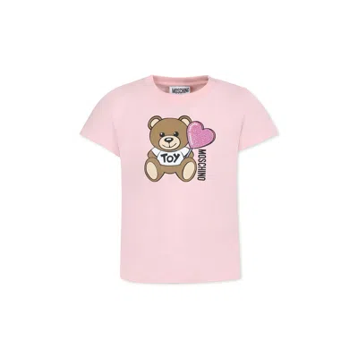 Moschino Kids' Short-sleeved T-shirt In Pink