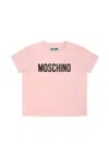 Moschino Pink T-shirt For Baby Girl With Logo