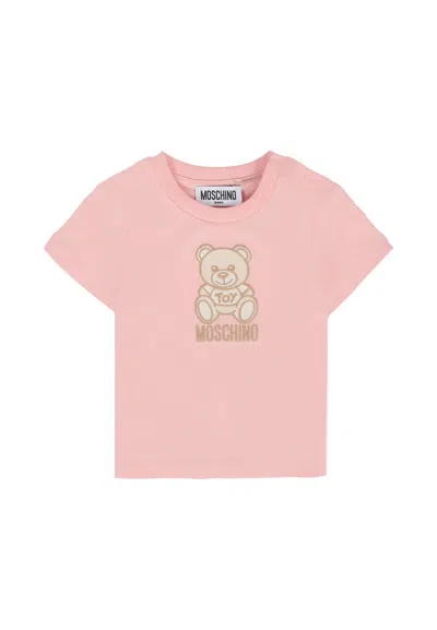 Moschino Pink T-shirt For Baby Girl With Teddy Bear