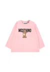 Moschino Pink T-shirt For Baby Girl With Teddy Bear In Pink