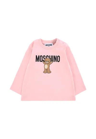 Moschino Pink T-shirt For Baby Girl With Teddy Bear