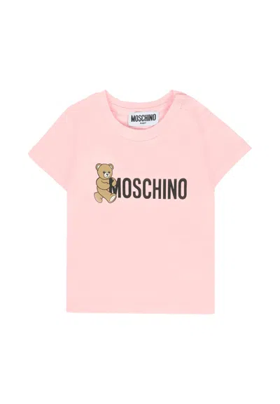 Moschino Pink T-shirt For Baby Girl With Teddy Bear