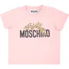 MOSCHINO PINK T-SHIRT FOR BABY GIRL WITH TEDDY BEAR