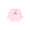 Moschino Pink T-shirt For Baby Girl With Teddy Bear In Pink