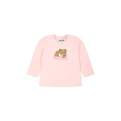 Moschino Pink T-shirt For Baby Girl With Teddy Bear