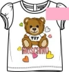 MOSCHINO PINK T-SHIRT FOR BABY GIRL WITH TEDDY BEAR AND HEARTS