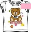 Moschino Pink T-shirt For Baby Girl With Teddy Bear And Hearts In Pink