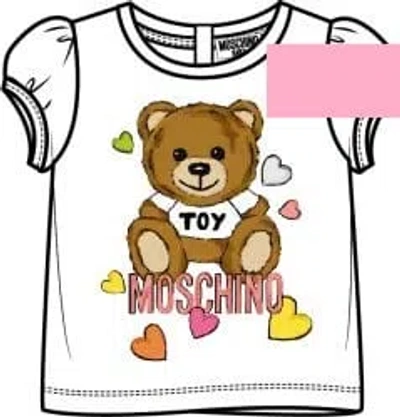 Moschino Pink T-shirt For Baby Girl With Teddy Bear And Hearts