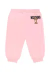 Moschino Pink Trousers For Baby Girl With Teddy Bear In Pink
