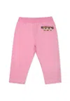 Moschino Pink Trousers For Baby Girl With Teddy Bears In Pink
