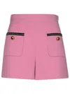 Moschino Pink Virgin Wool Blend Shorts In Pink