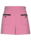 Moschino Pink Virgin Wool Blend Shorts In Pink