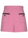Moschino Pink Virgin Wool Blend Shorts In Pink