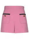 Moschino Pink Virgin Wool Blend Shorts In Pink